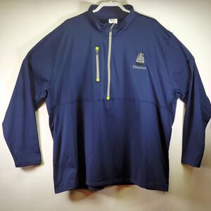 Refrigiwear 8180R Mens Pullover 4XL Blue 1/2Zip Long Sleeves Stretch Lightweight